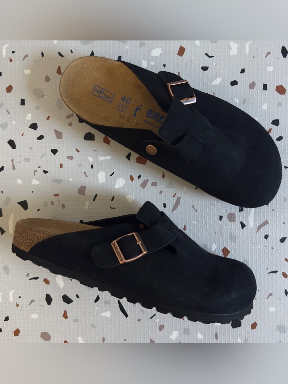 Birkenstock Boston Clogs Soft Footbed in Black Size 40